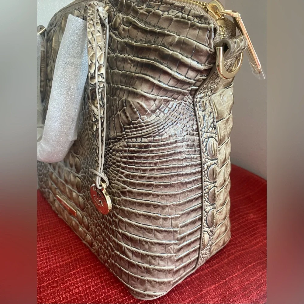 NWT…BRAHMIN… SATCHEL/CROSSBODY CROCODILE/ALLIGATOR EMBOSSED HANDBAG - Picture 4 of 16